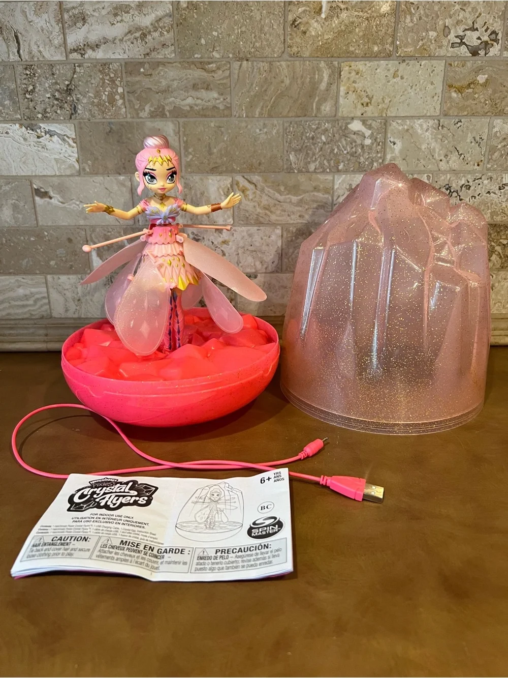 Crystal Flyers Pink Fairy Flying Playset with Sparkle Dome; Tested